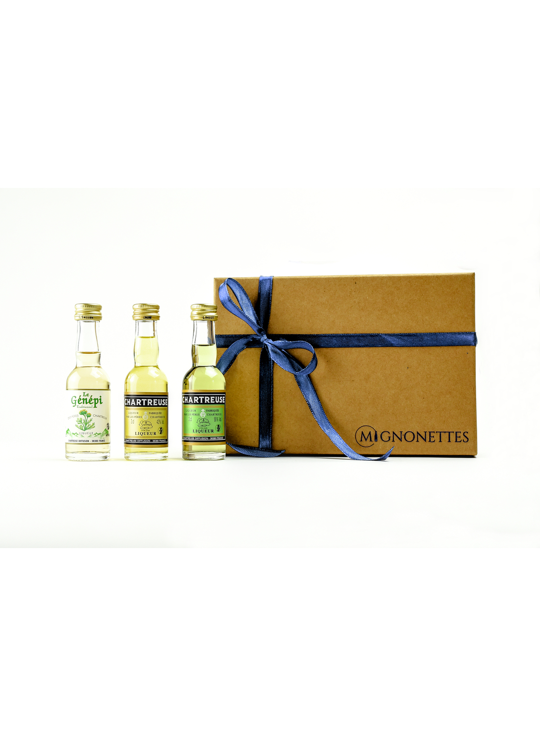 Coffret Découverte des Alpes – Chartreuse Jaune, Chartreuse Verte et Génépi – 40 à 55 % vol. – 3 × 3 cl | Mignonettes