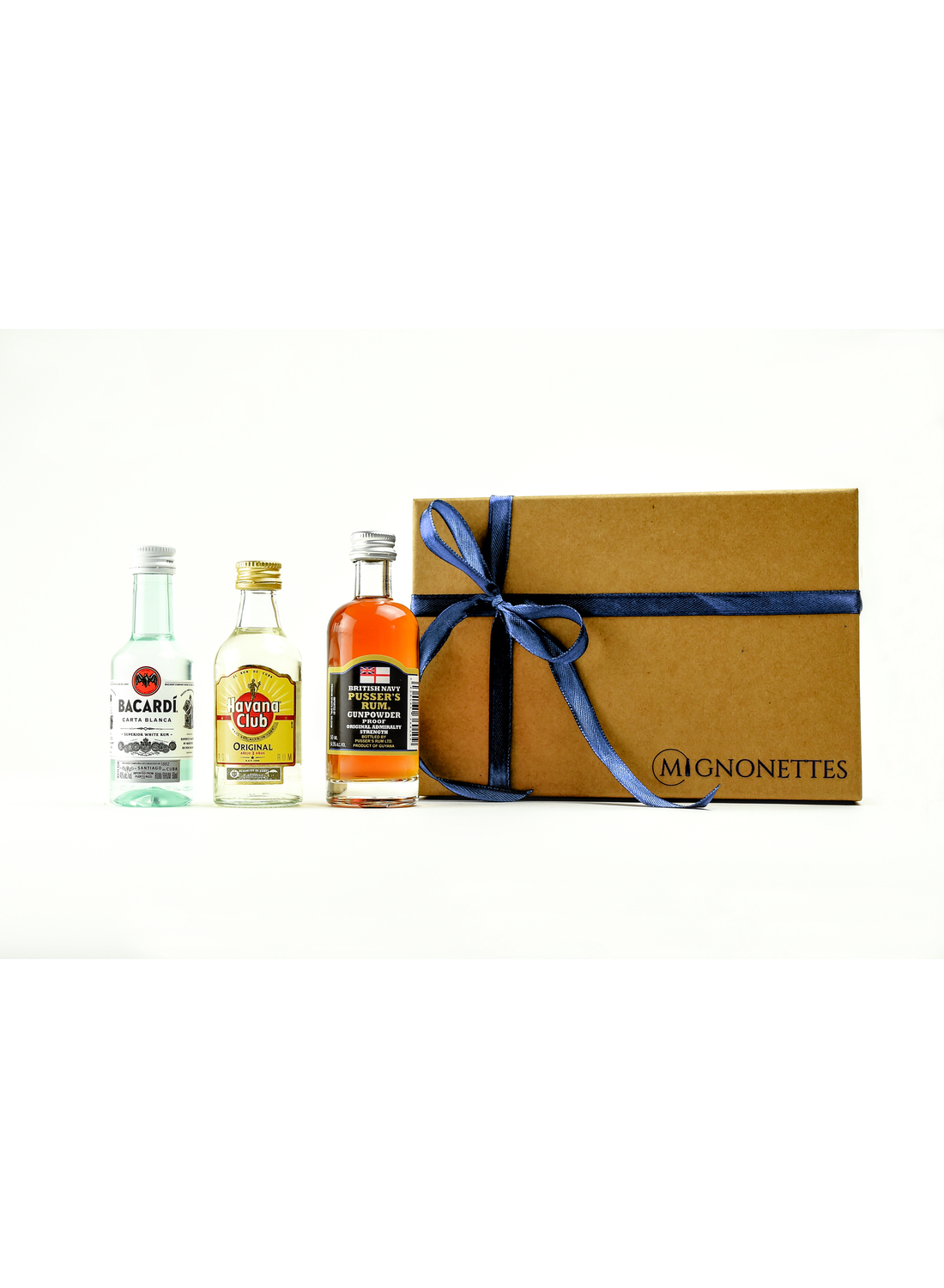 Coffret de Rhums – Bacardi Carta Blanca, Pusser’s, Havana Club | Mignonettes