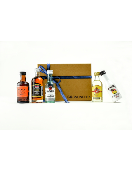 Coffret Découverte Rhum & Caraïbes 25 cl - Assortiment de rhums et liqueur de rhum (21 % vol. à 54,5 % vol.) | Mignonettes