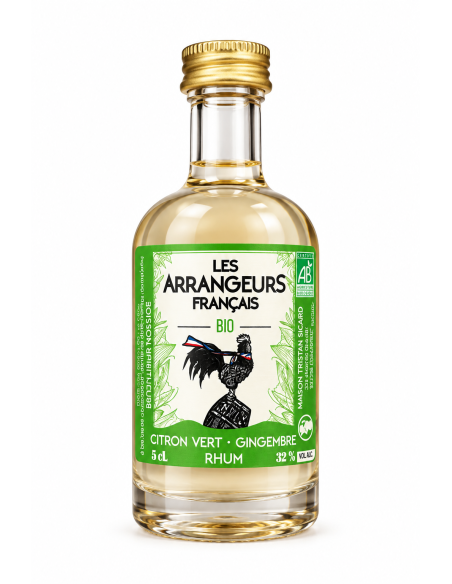 Les Arrangeurs Français Citron Vert Gingembre Bio 5 cl : Arrangé au rhum (32 % vol.)| Mignonettes