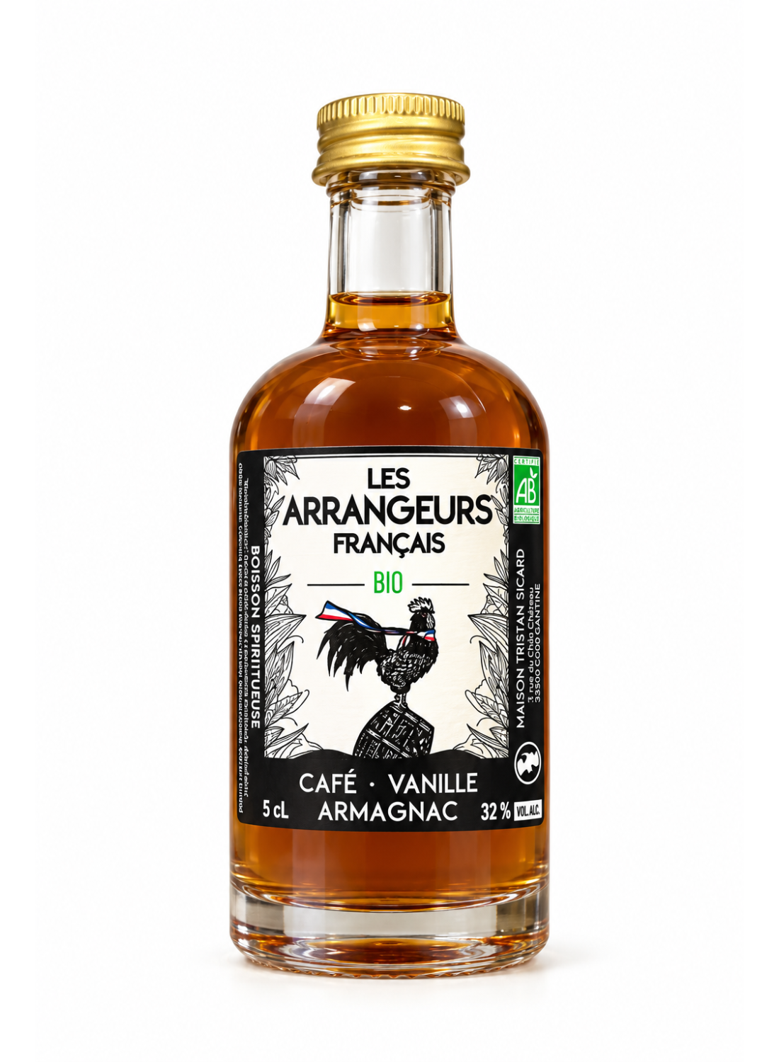 Les Arrangeurs Français Café Vanille Bio 5 cl : Arrangé à l’Armagnac (32 % vol.) | Mignonettes