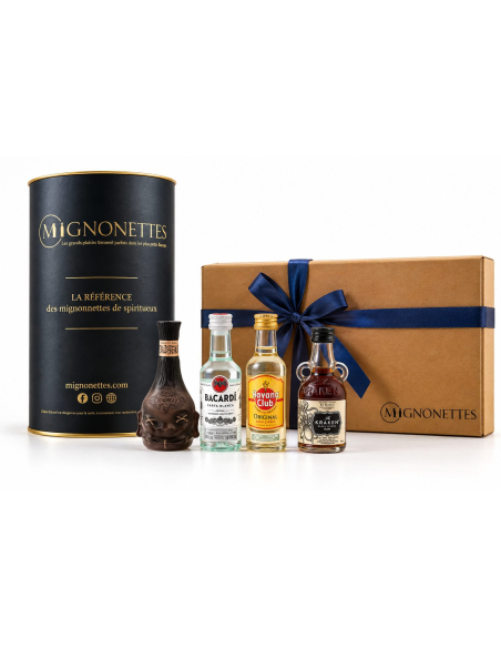 Coffret 4 mignonettes de rhum Deadhead, Bacardi, Havana Club et Kraken 5 cl : Rhum | Mignonettes