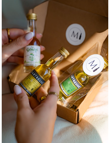 Coffret Découverte des Alpes – Chartreuse Jaune, Chartreuse Verte et Génépi – 40 à 55 % vol. – 3 × 3 cl | Mignonettes