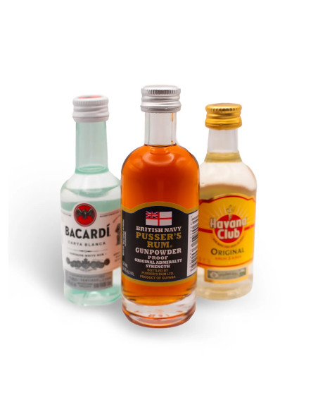 Coffret de Rhums – Bacardi Carta Blanca, Pusser’s, Havana Club | Mignonettes